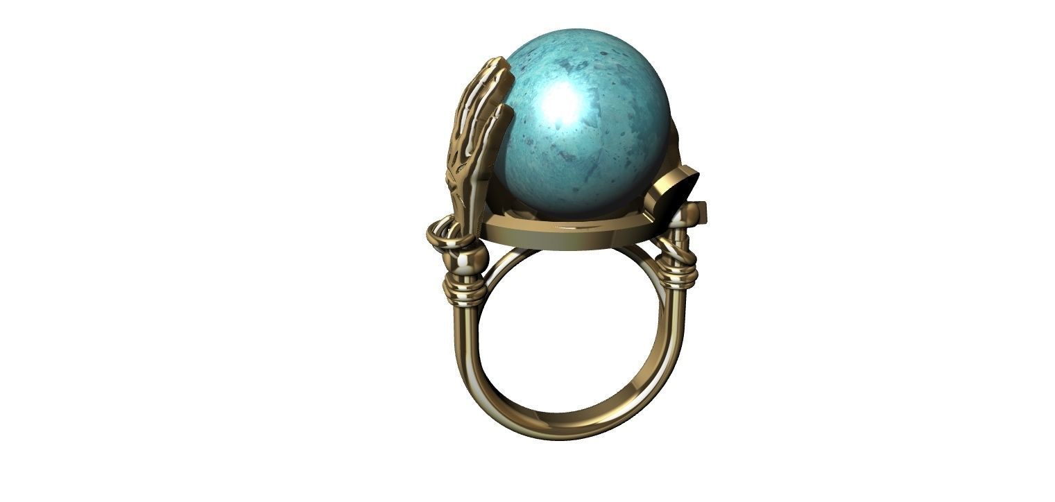 Sphere Hands Ring 3D print model_9