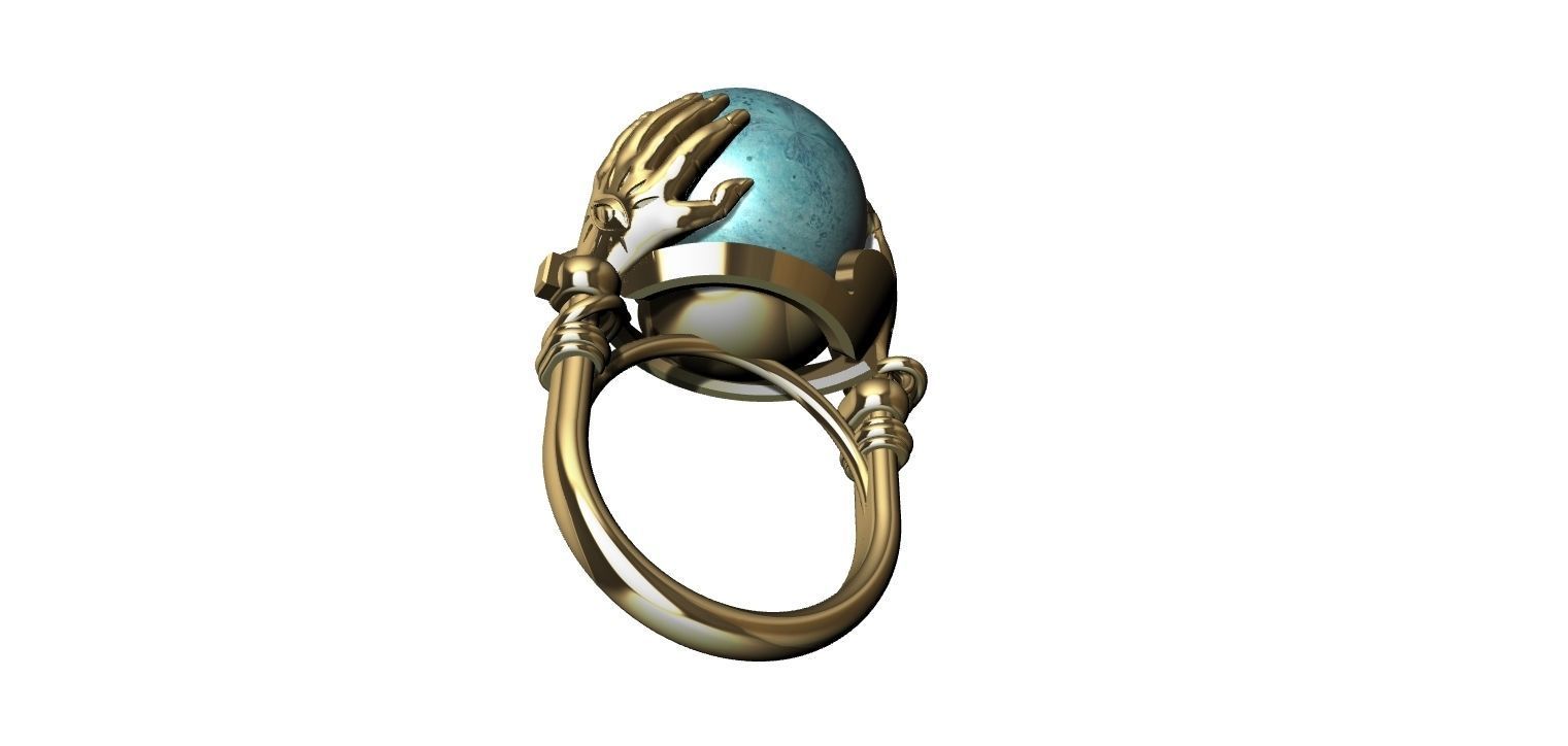 Sphere Hands Ring 3D print model_16