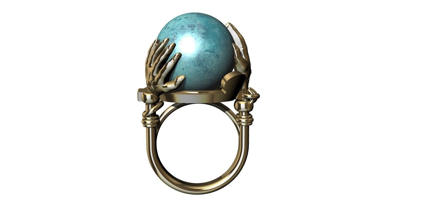 Sphere Hands Ring 3D print model_1