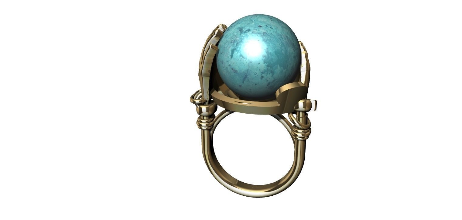 Sphere Hands Ring 3D print model_10