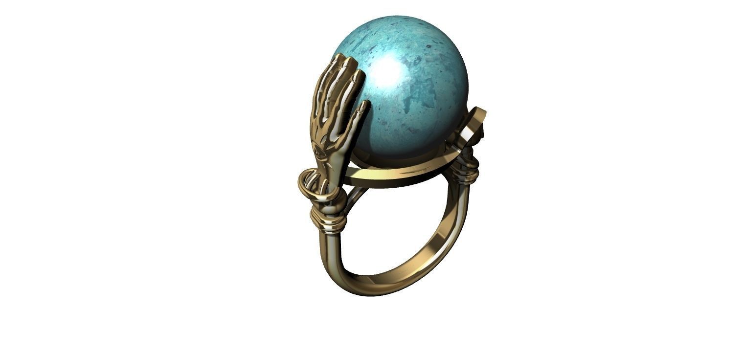 Sphere Hands Ring 3D print model_20