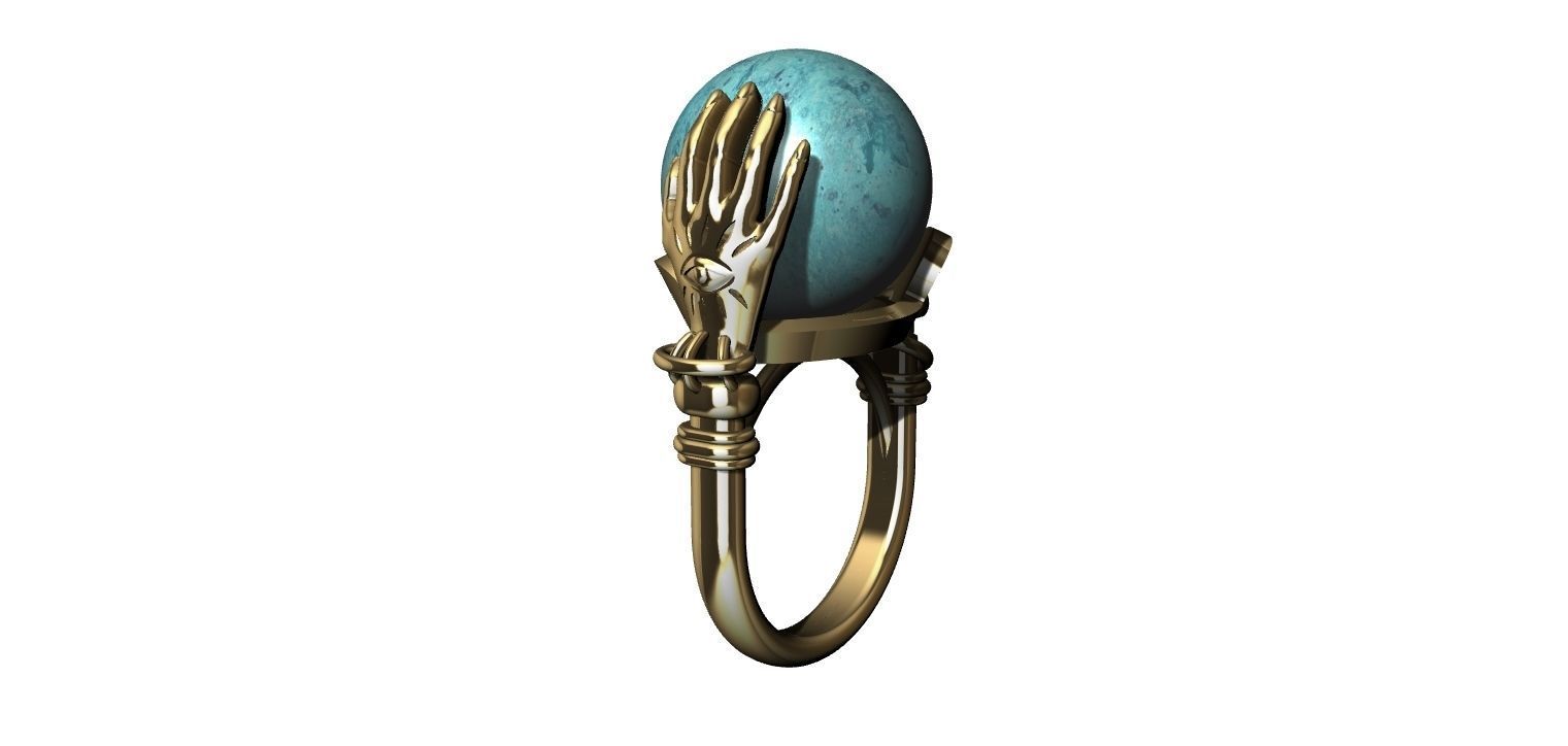 Sphere Hands Ring 3D print model_7