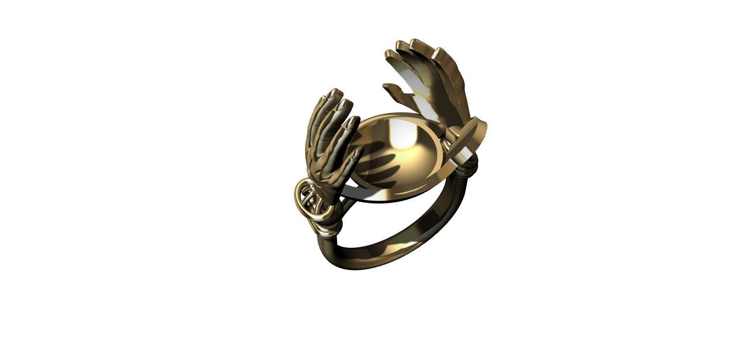 Sphere Hands Ring 3D print model_24