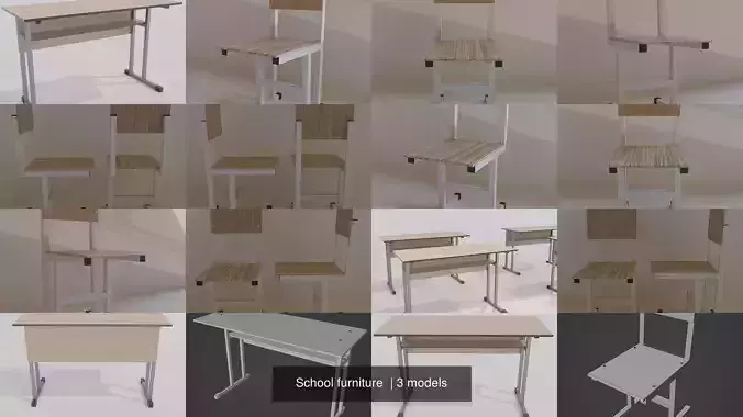 School furniture  3D Model Collection