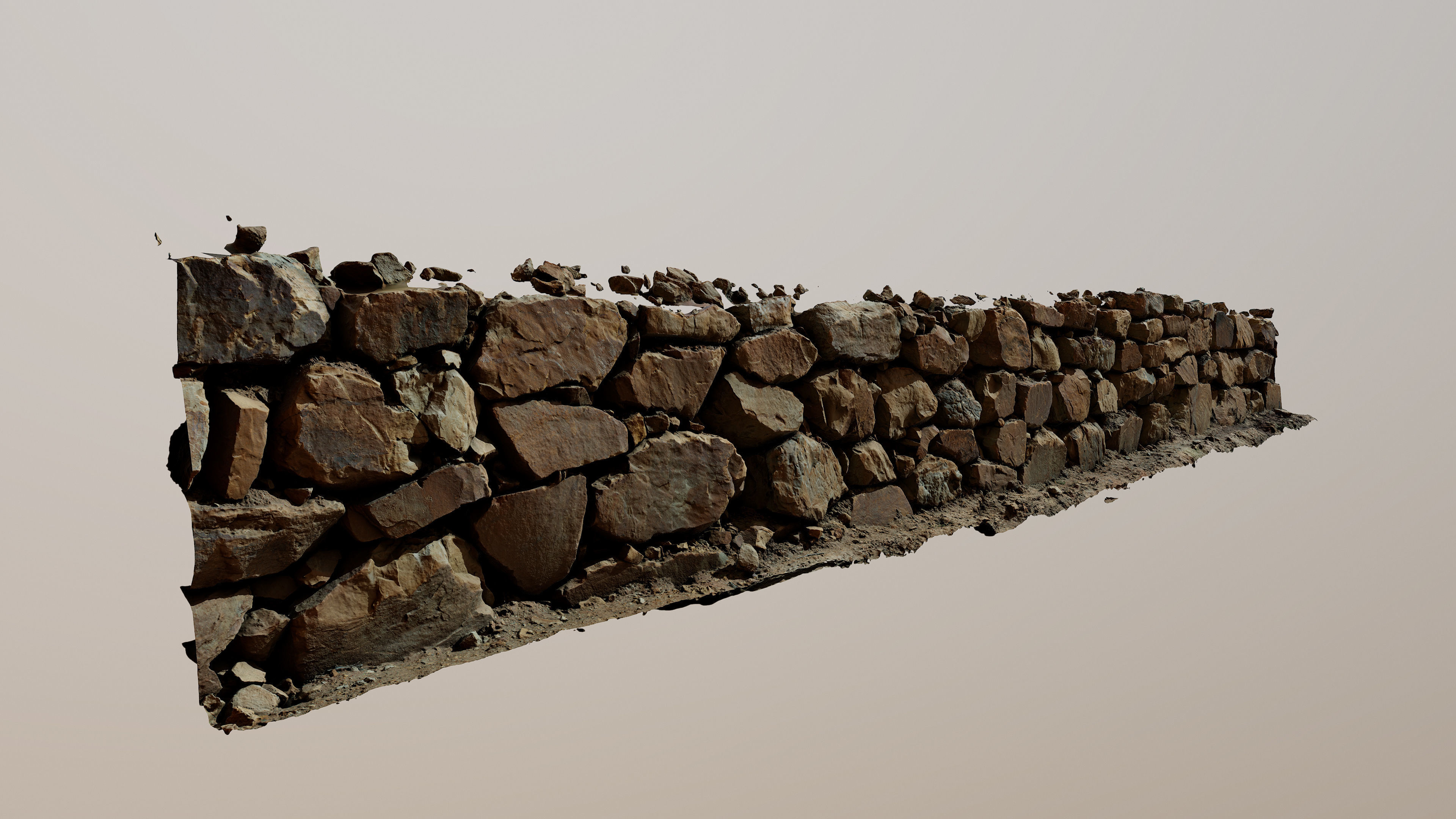 ROCKwall01 stone wall 3D model_2
