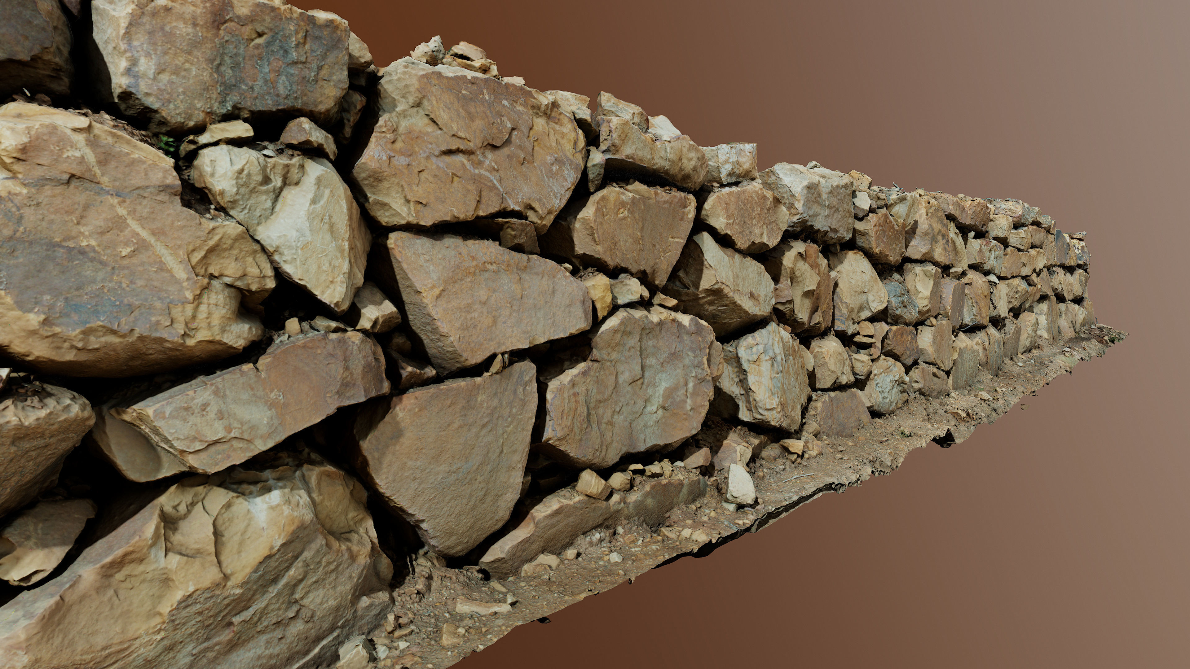 ROCKwall01 stone wall 3D model_3