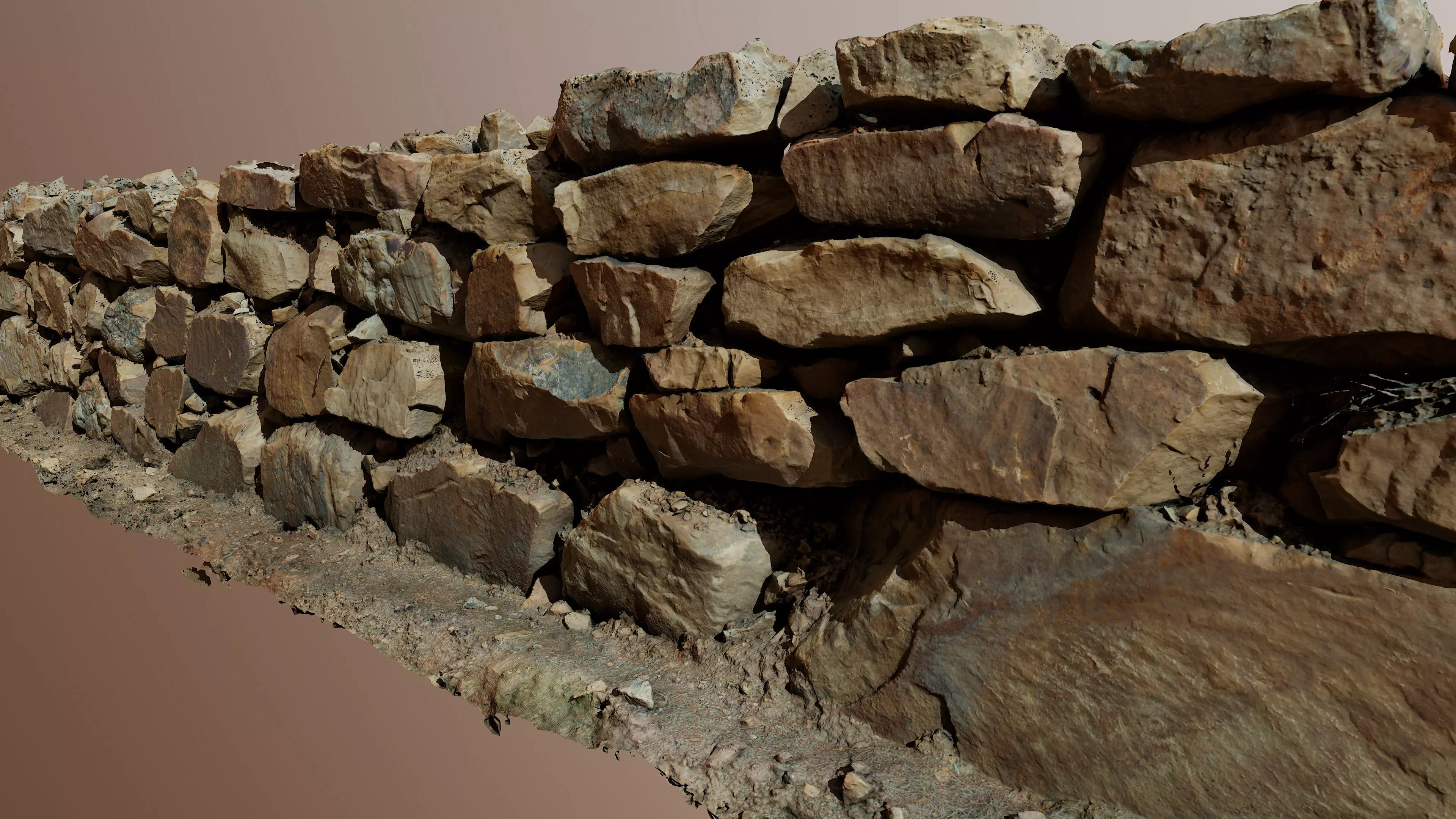 ROCKwall01 stone wall 3D model_0