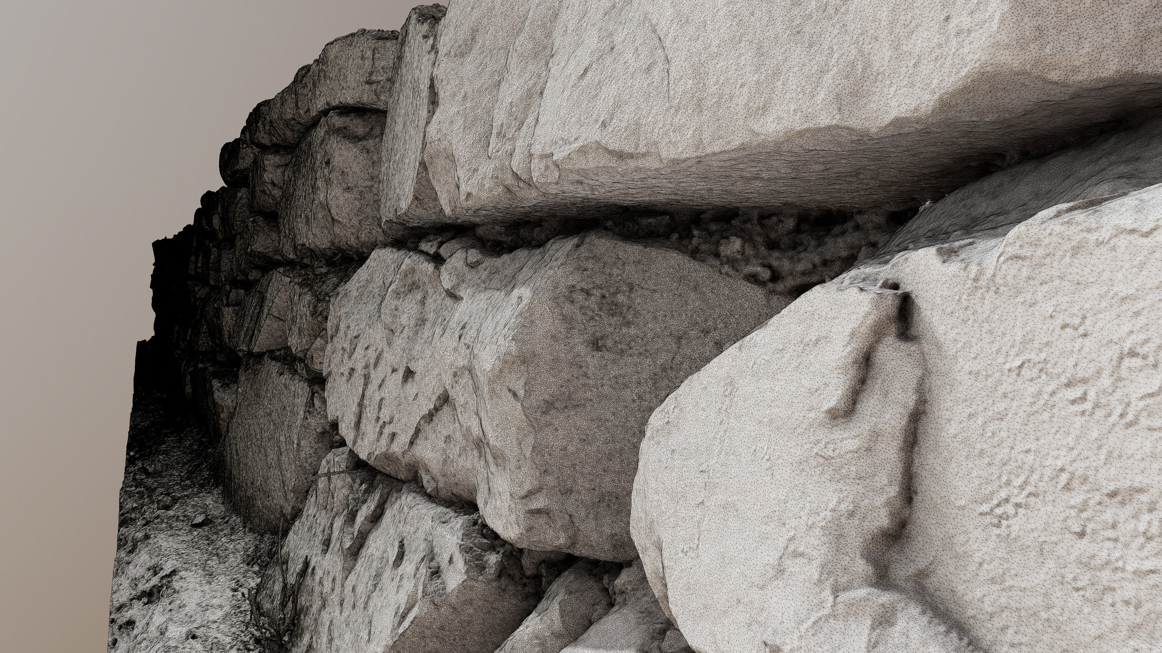 ROCKwall01 stone wall 3D model_8