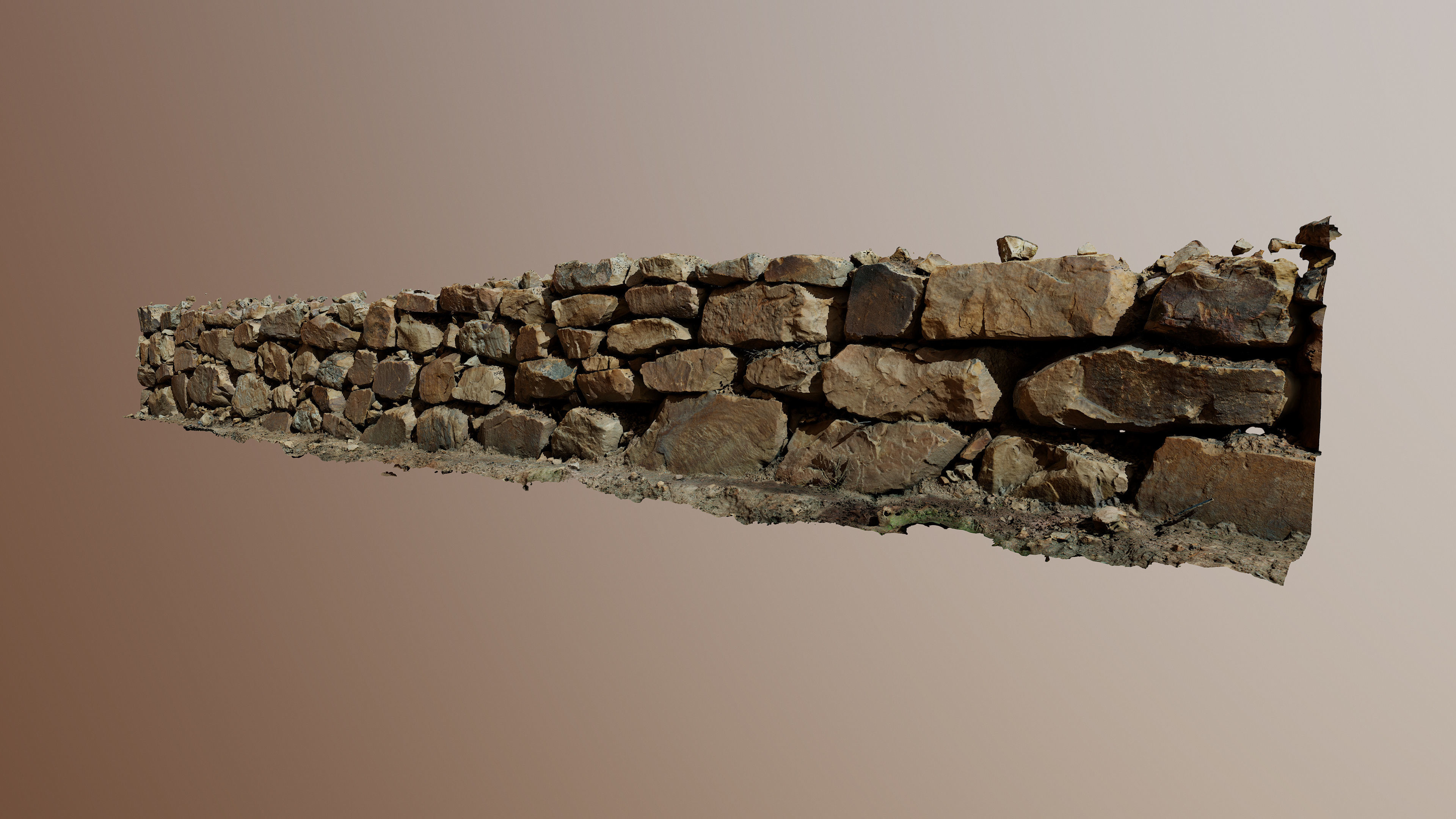 ROCKwall01 stone wall 3D model_1