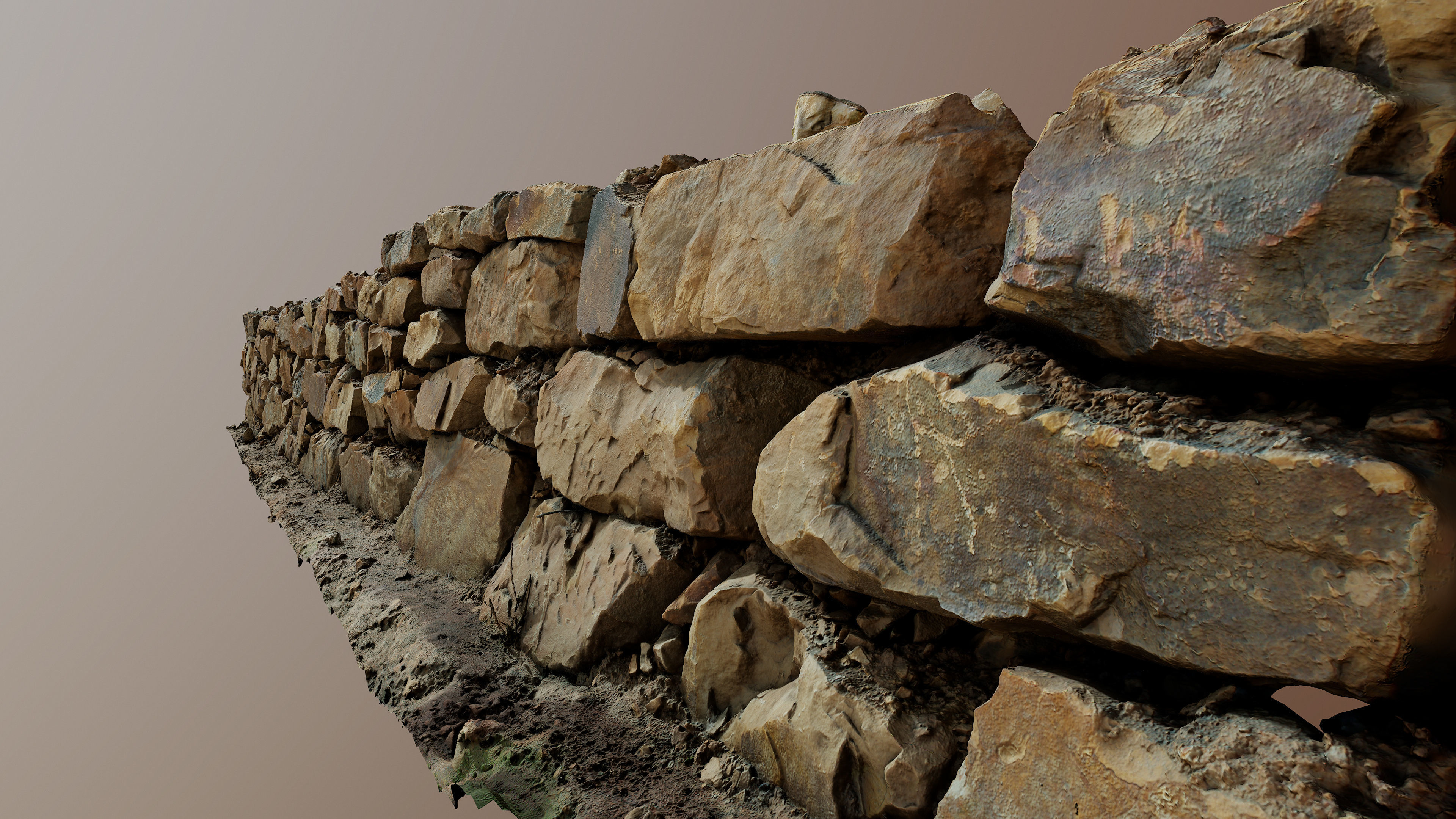 ROCKwall01 stone wall 3D model_5