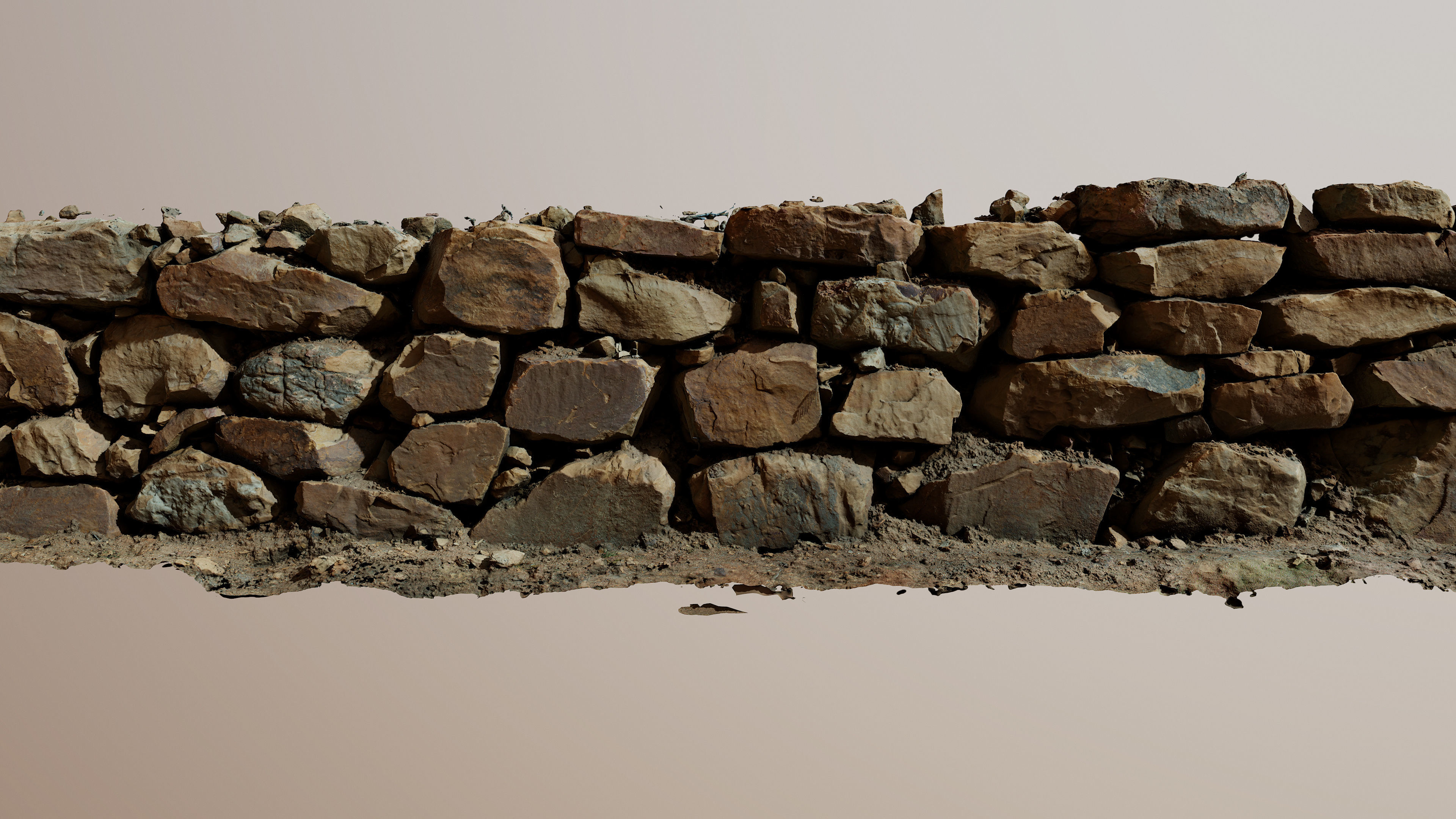 ROCKwall01 stone wall 3D model_4
