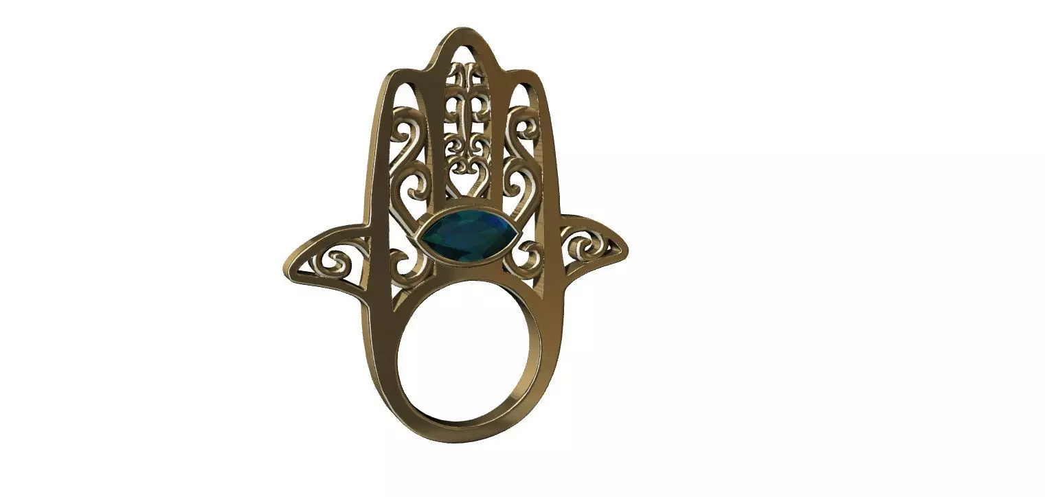 Hamsa Hand Ring 3D print model