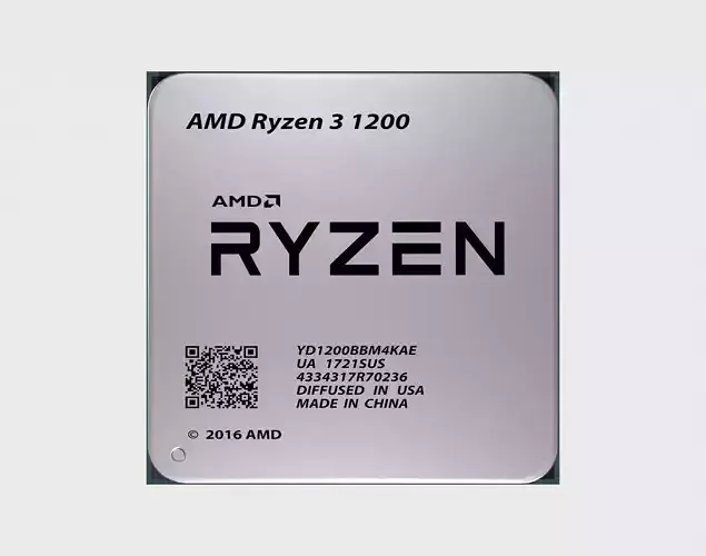 CPU AMD Ryzen 3 1200 Low-poly 3D model