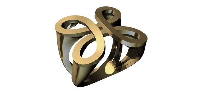 Infinite Knot Clover ring 3D print model