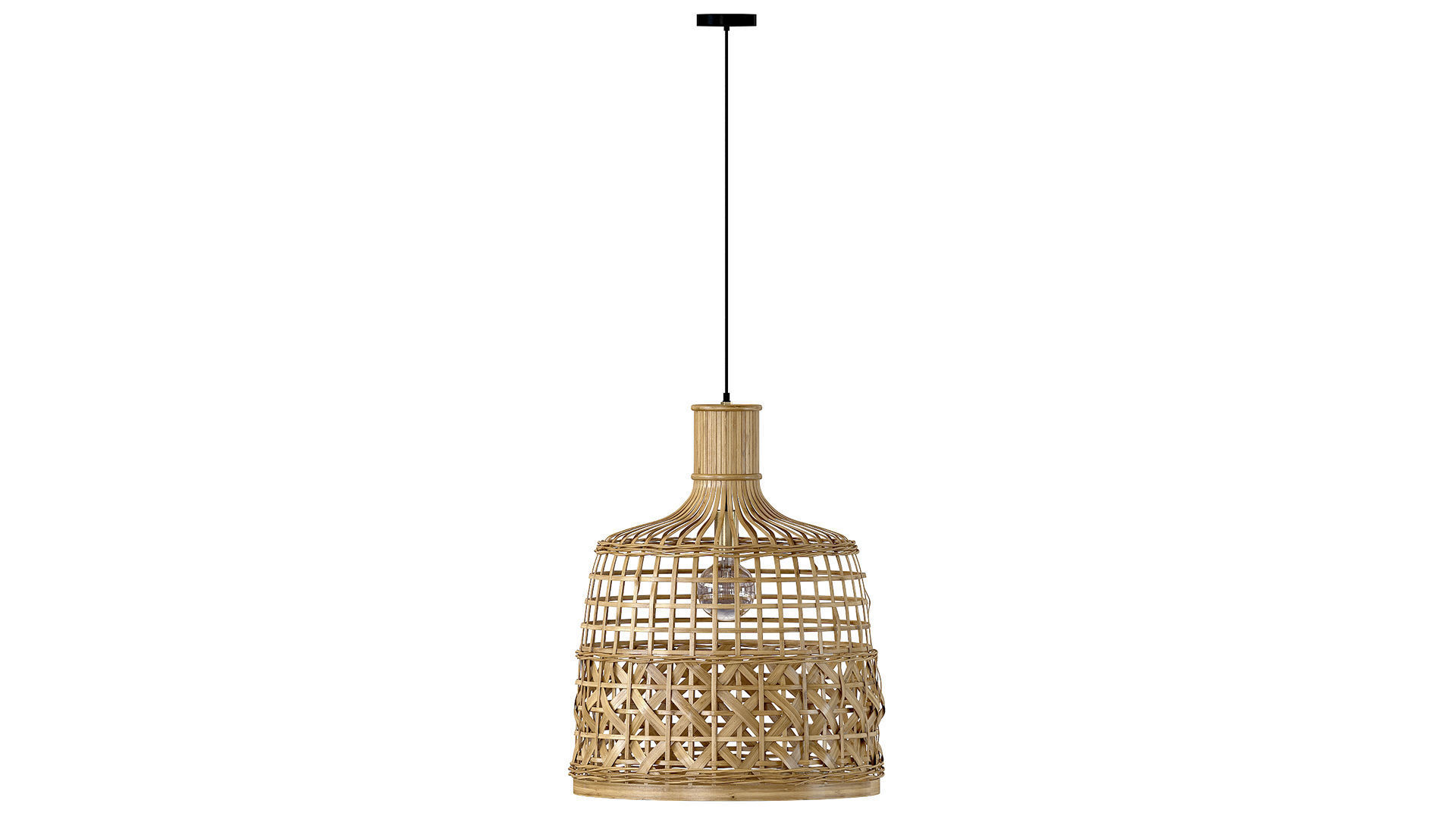New Bamboo Ceiling Lamp light alternative 3D model_4