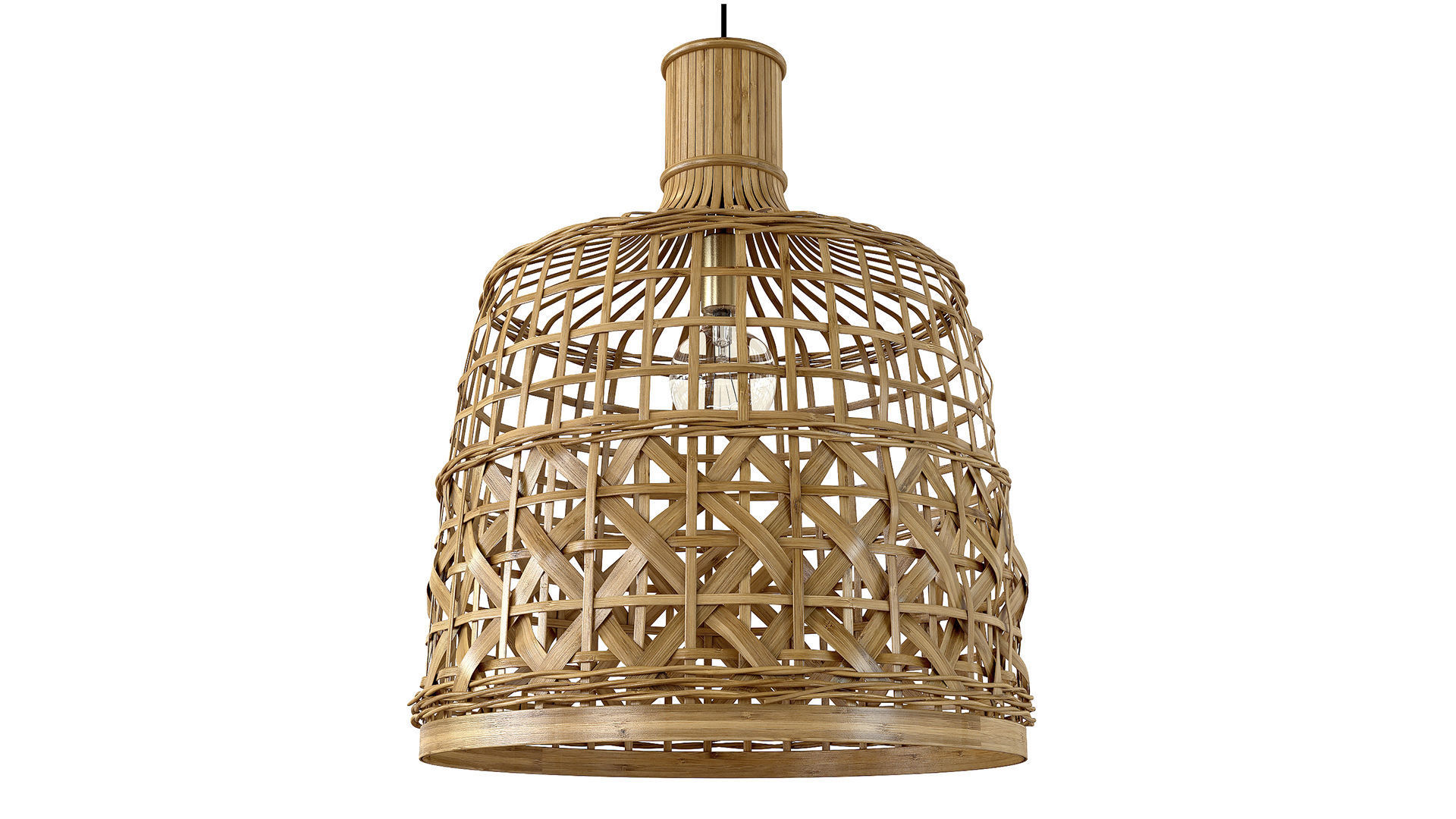 New Bamboo Ceiling Lamp light alternative 3D model_3