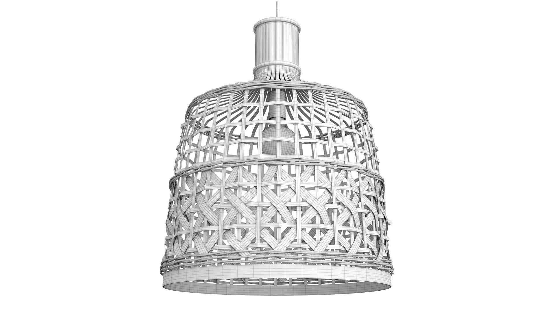 New Bamboo Ceiling Lamp light alternative 3D model_8