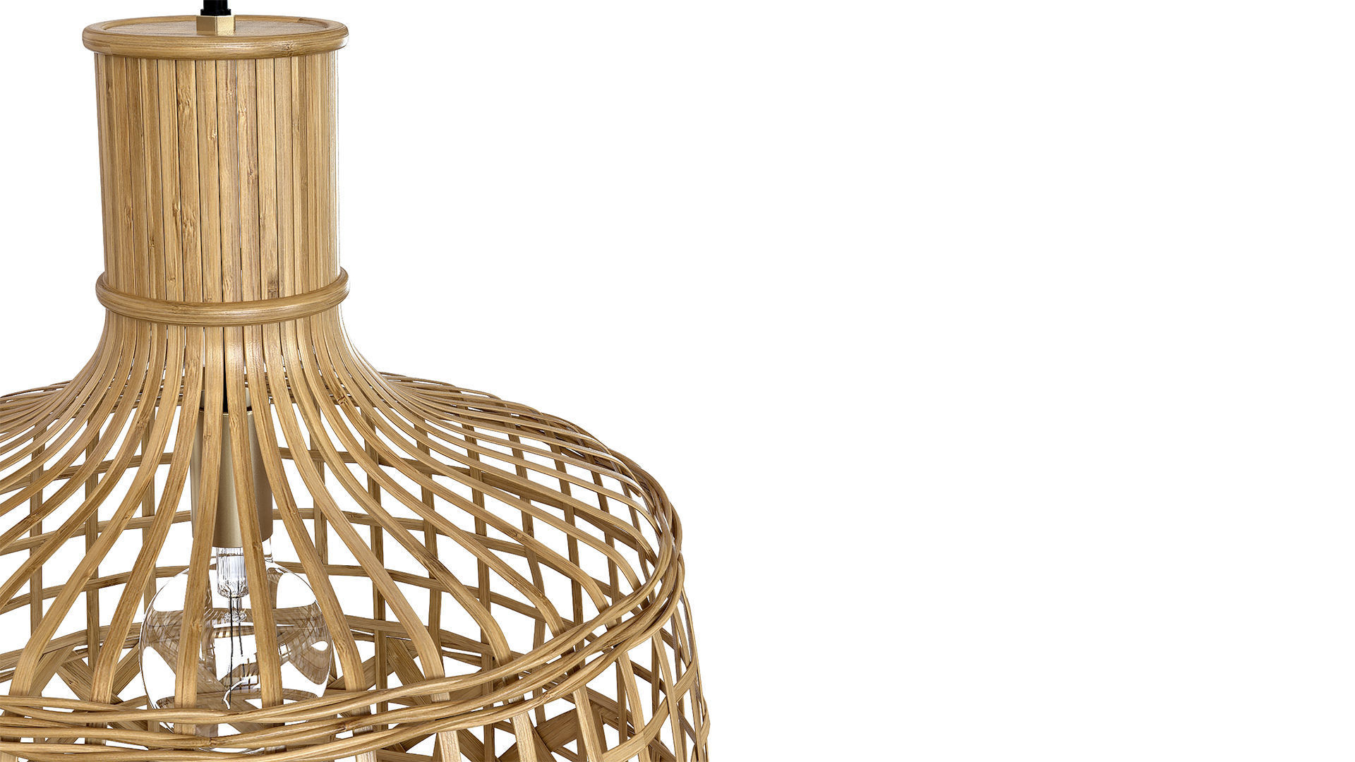 New Bamboo Ceiling Lamp light alternative 3D model_6