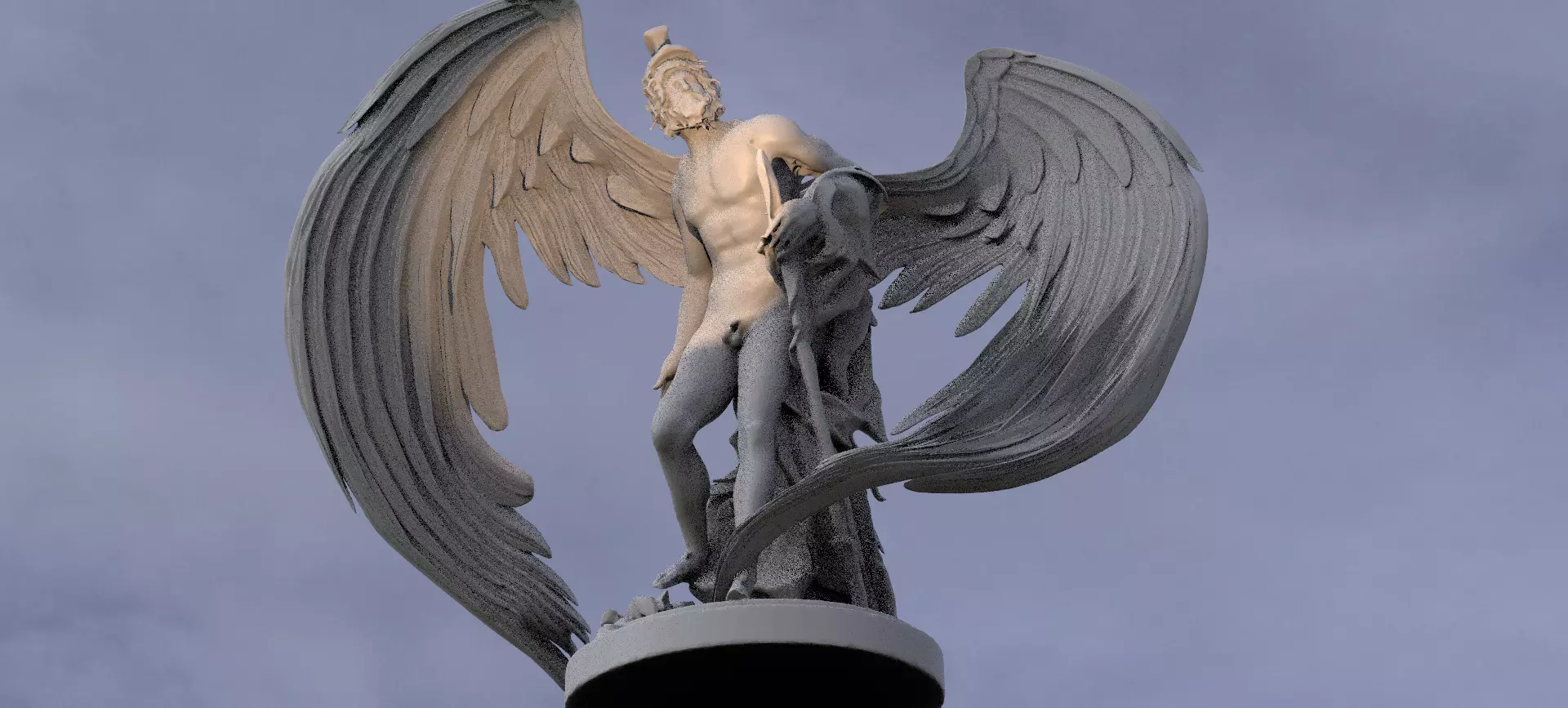 Philosopher Philoctetes winged 3 3D model_0