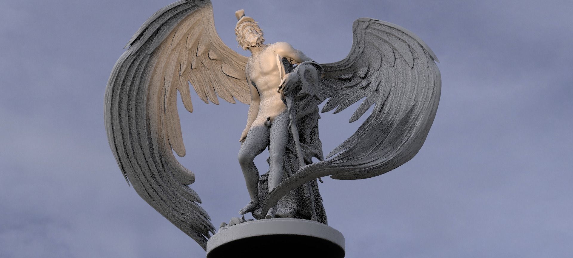 Philosopher Philoctetes winged 3 3D model_1