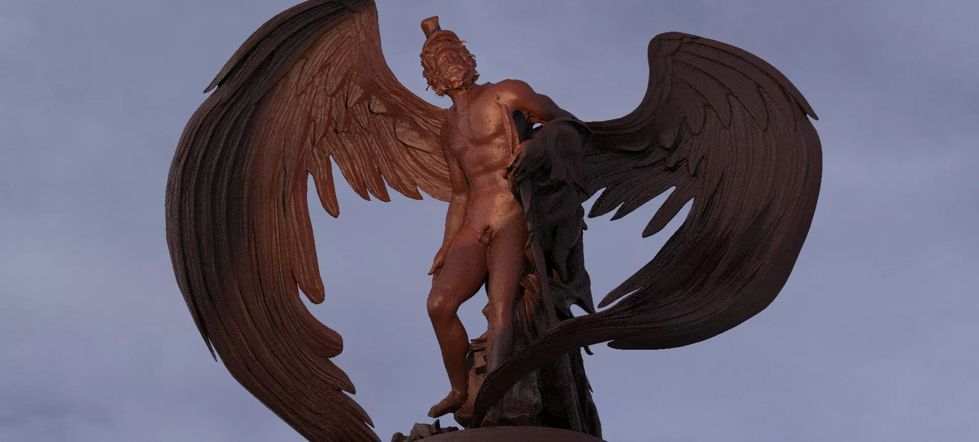 Philosopher Philoctetes winged 4 3D model_0