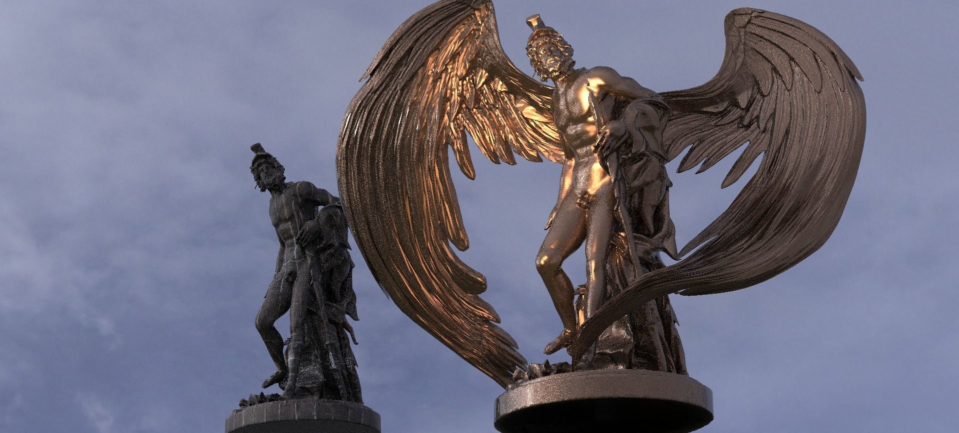 Philosopher Philoctetes winged 2 versions  3D model_1