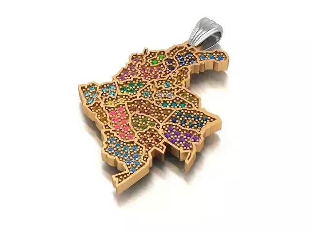 PENDANT COLOMBIA MAP- dije Mapa colombia  3D print model