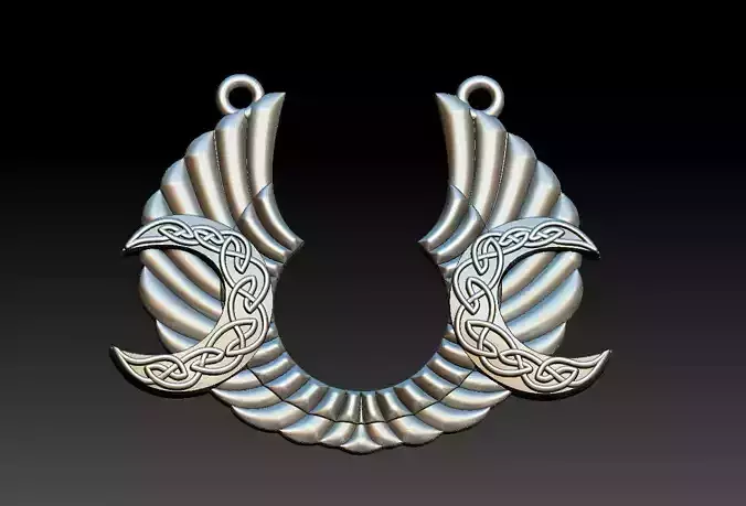 Wing and Moon Pendant