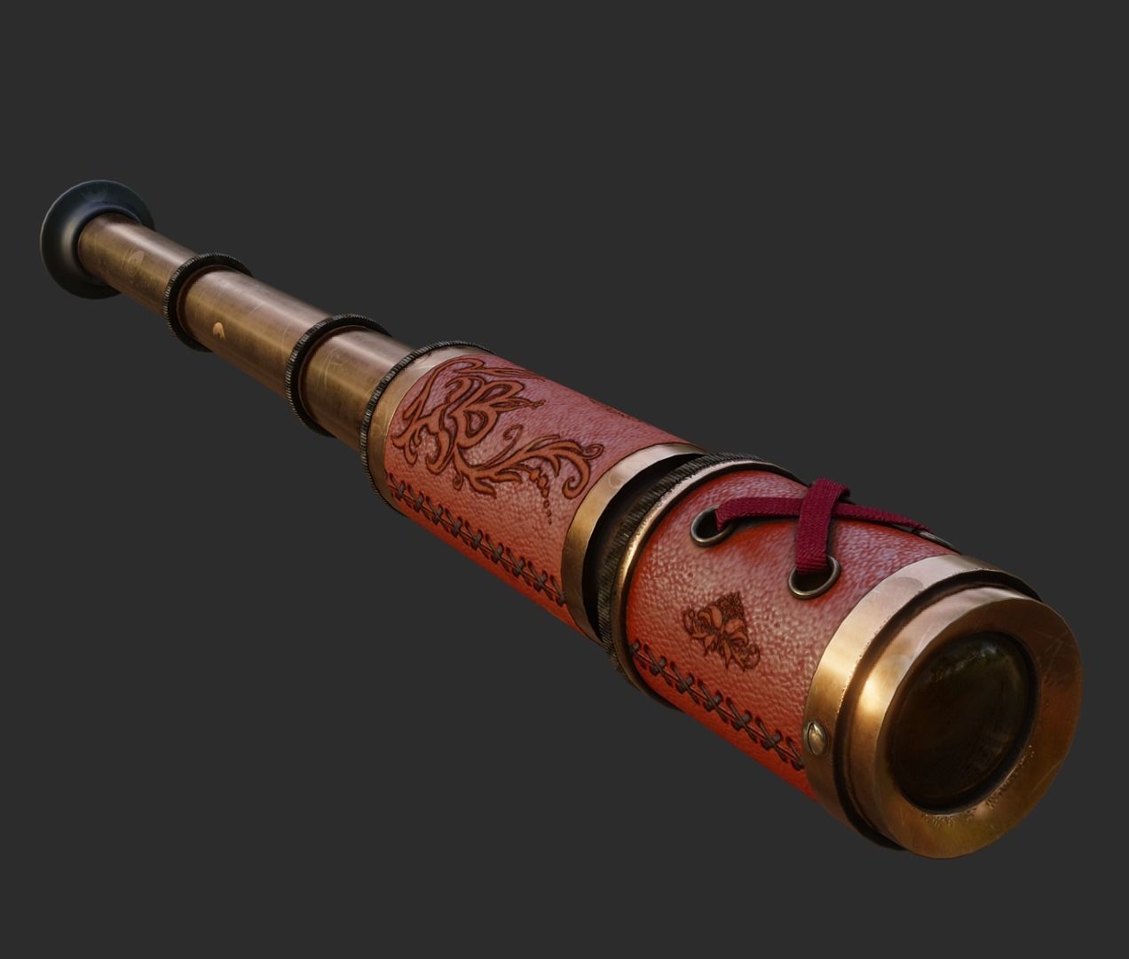Pirate Spyglass Low-poly 3D model_1