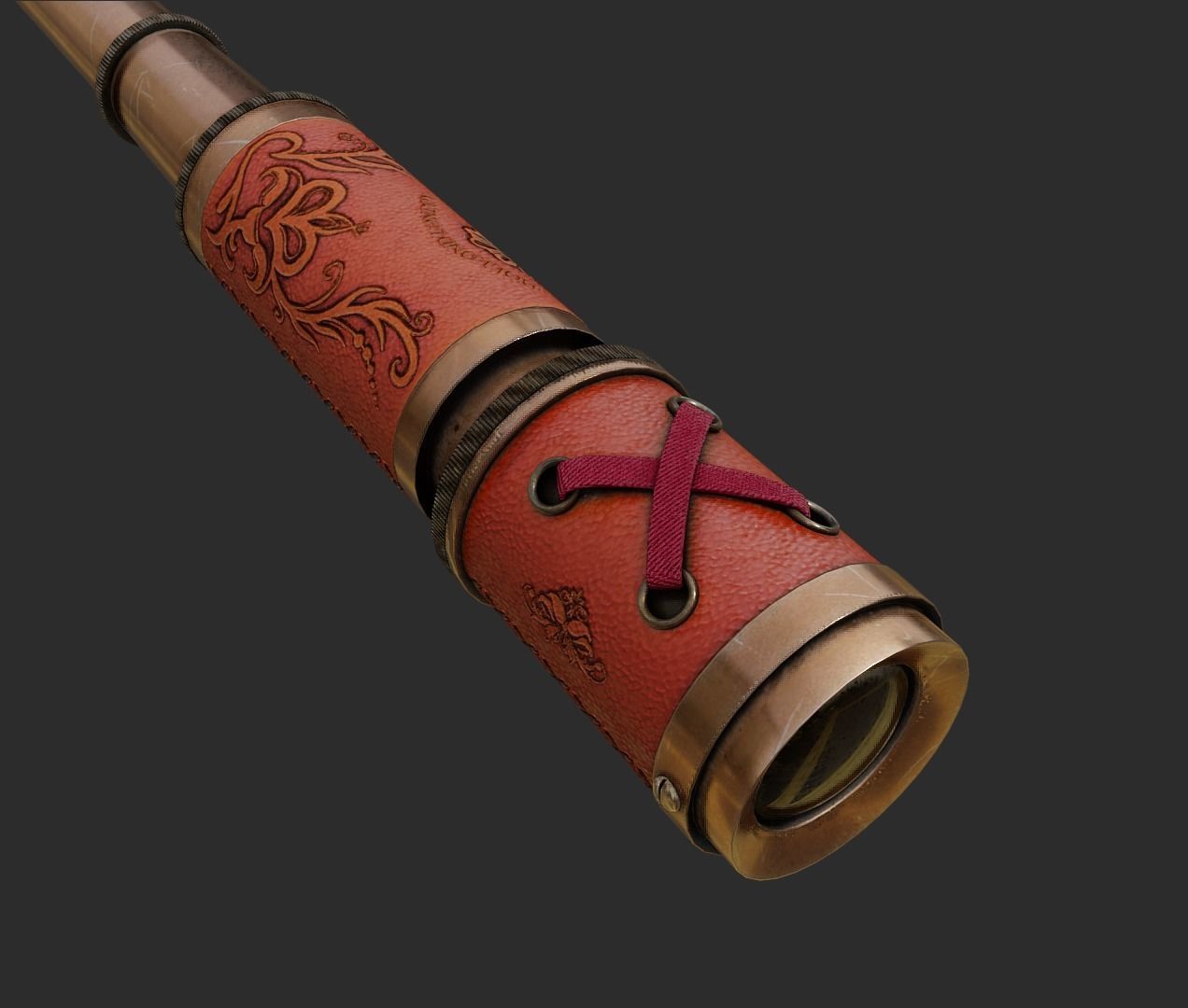 Pirate Spyglass Low-poly 3D model_3