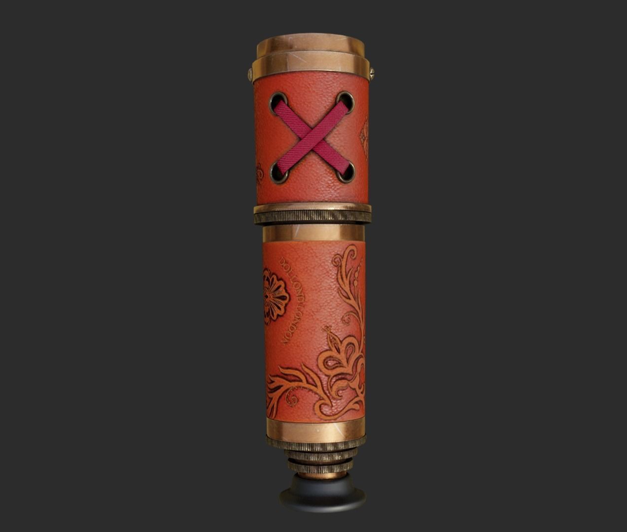 Pirate Spyglass Low-poly 3D model_11