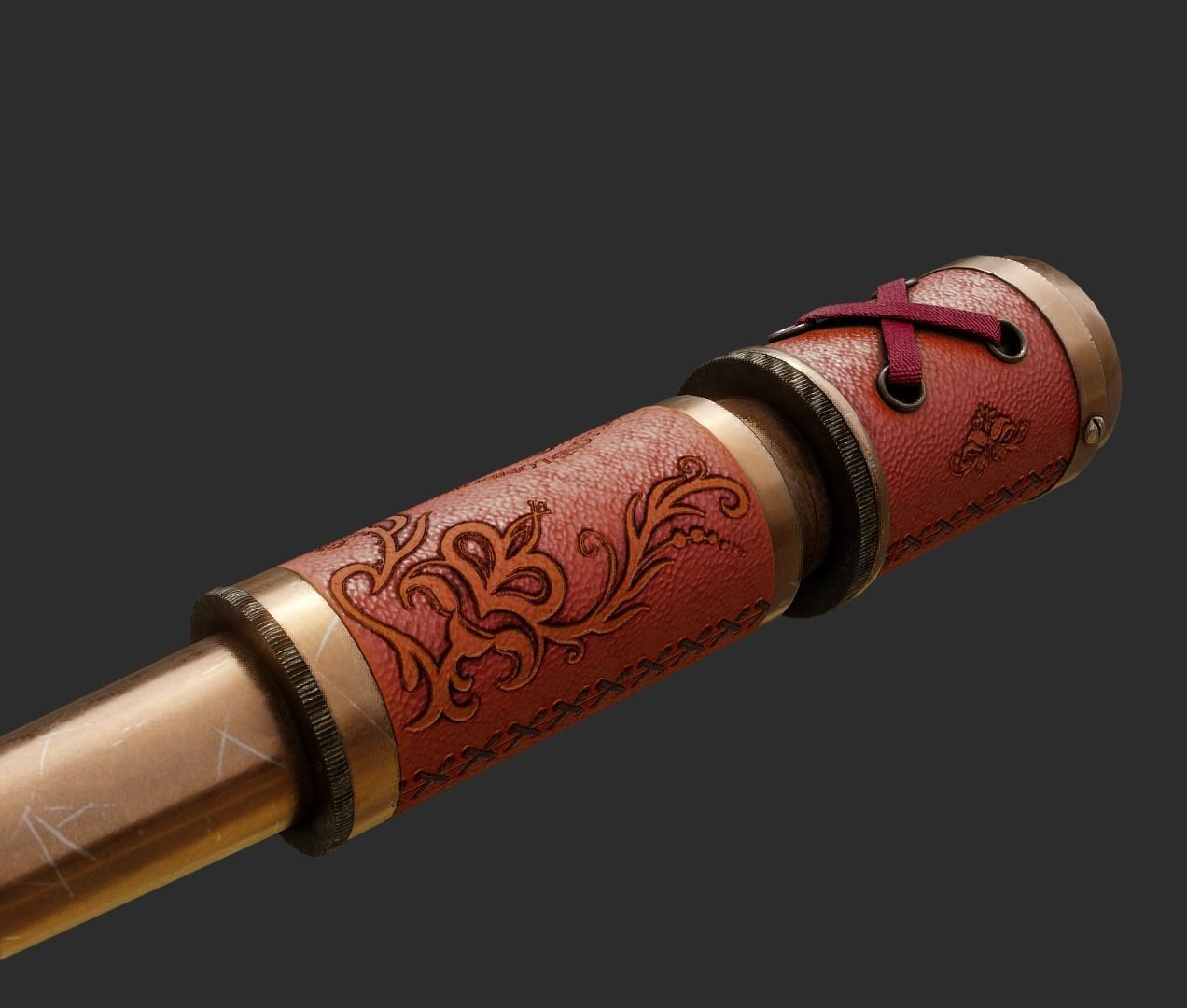 Pirate Spyglass Low-poly 3D model_7