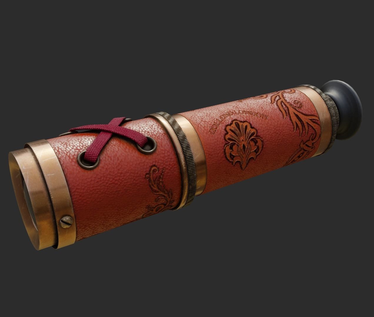 Pirate Spyglass Low-poly 3D model_10