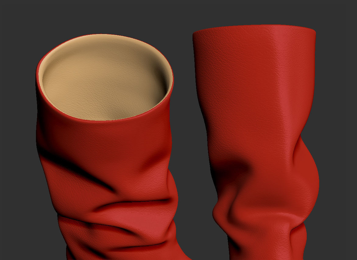 Red boots Low-poly 3D model_23