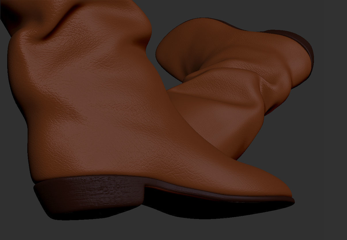 Red boots Low-poly 3D model_16