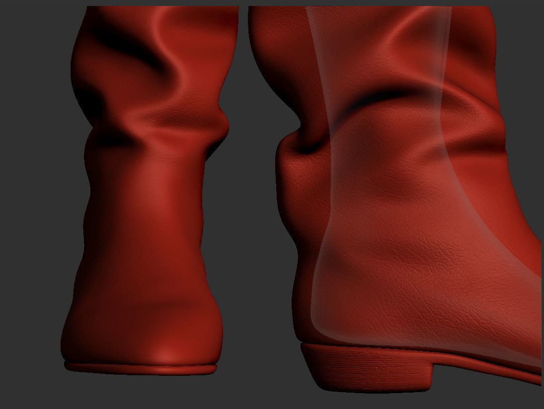 Red boots Low-poly 3D model_28