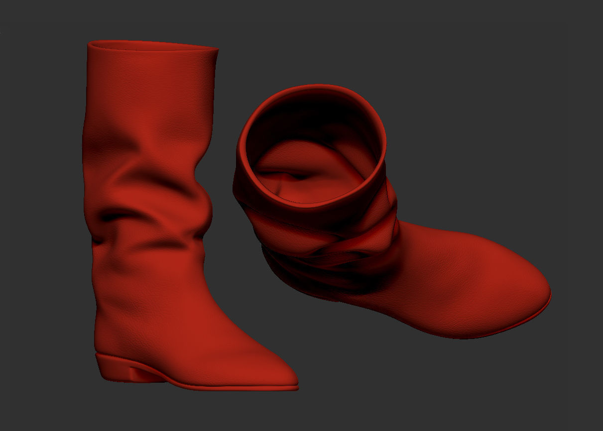 Red boots Low-poly 3D model_27
