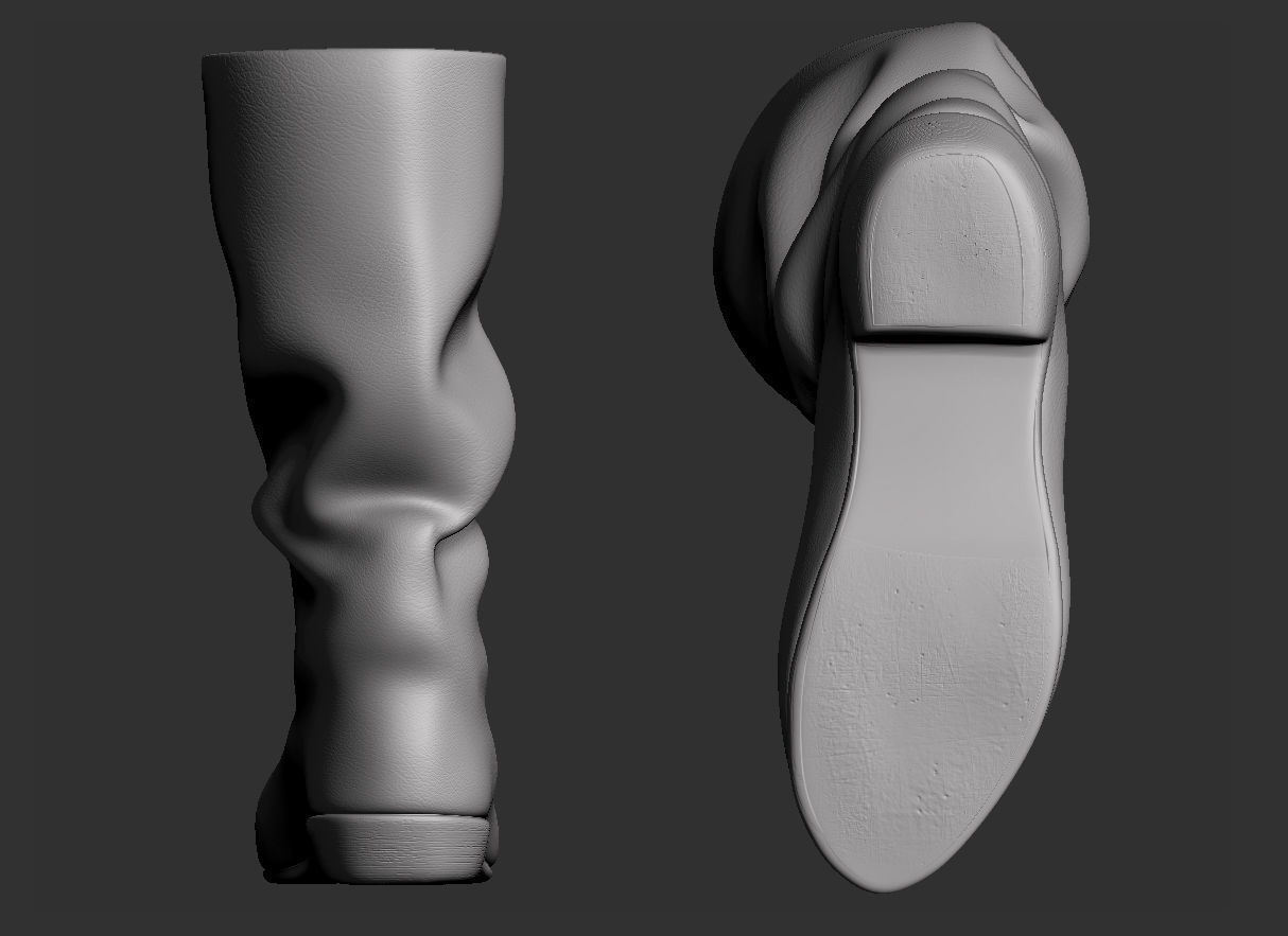 Red boots Low-poly 3D model_10