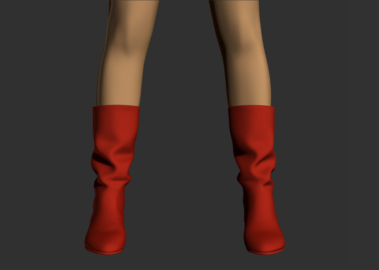 Red boots Low-poly 3D model_24
