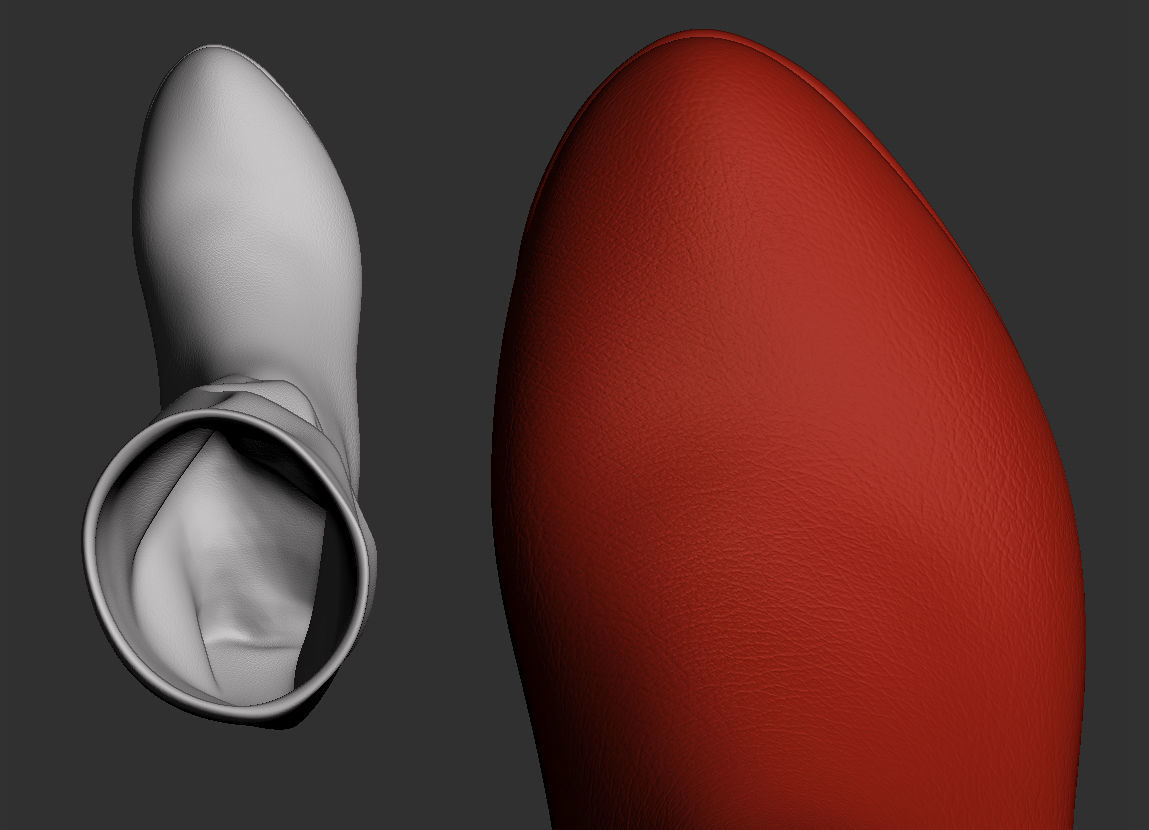 Red boots Low-poly 3D model_11