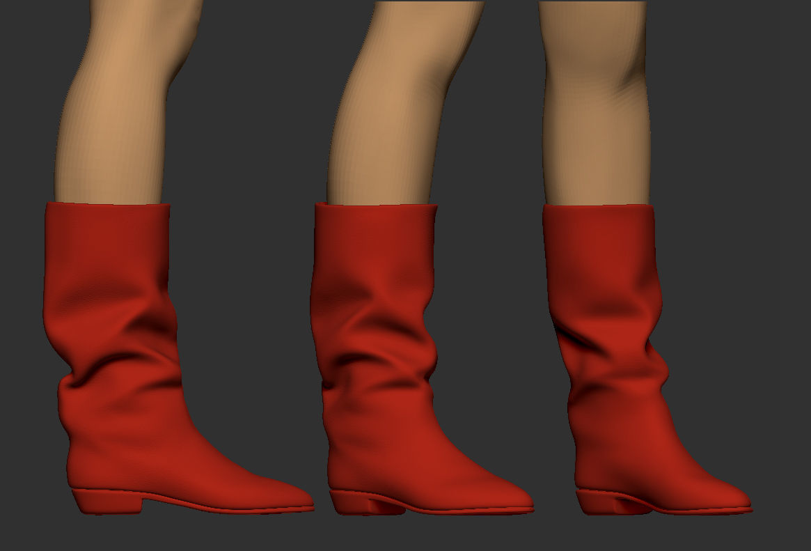 Red boots Low-poly 3D model_26