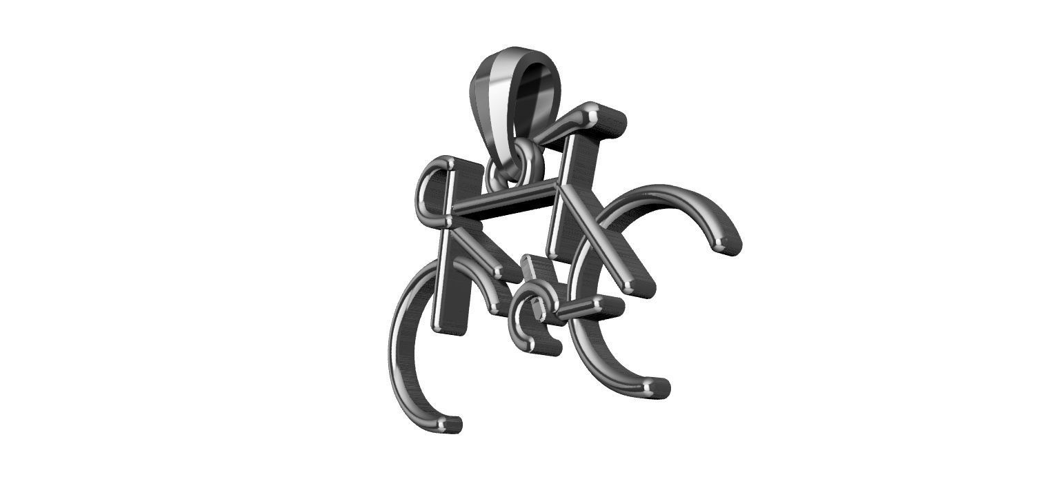 Stylized Bicycle 3D print model_3