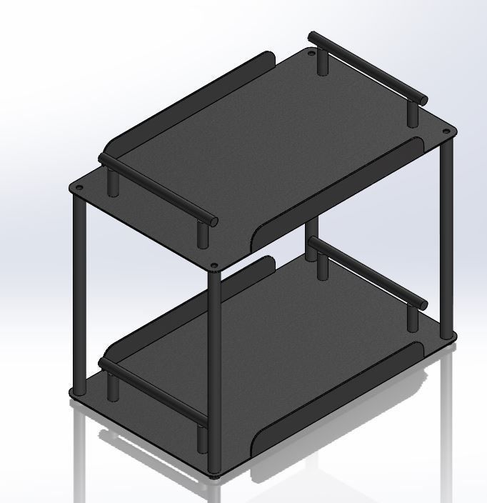 Shelf two tier storage rack 3D model_1