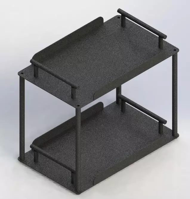Shelf two tier storage rack 3D model_0