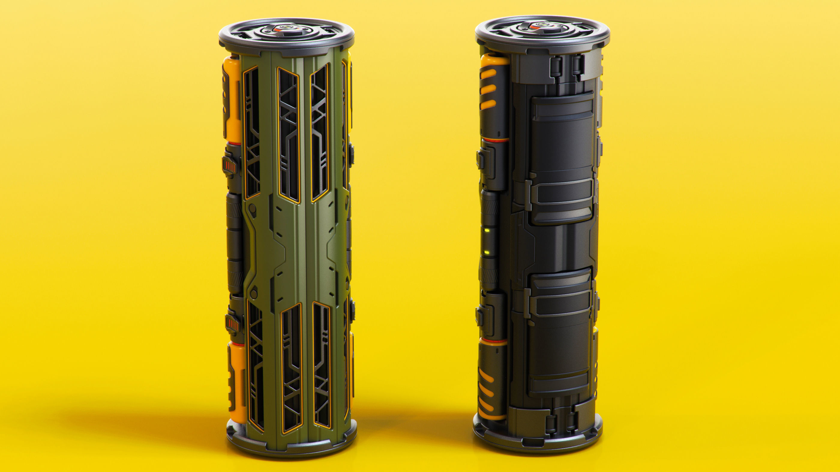 SciFi Barrels set 3D model_11
