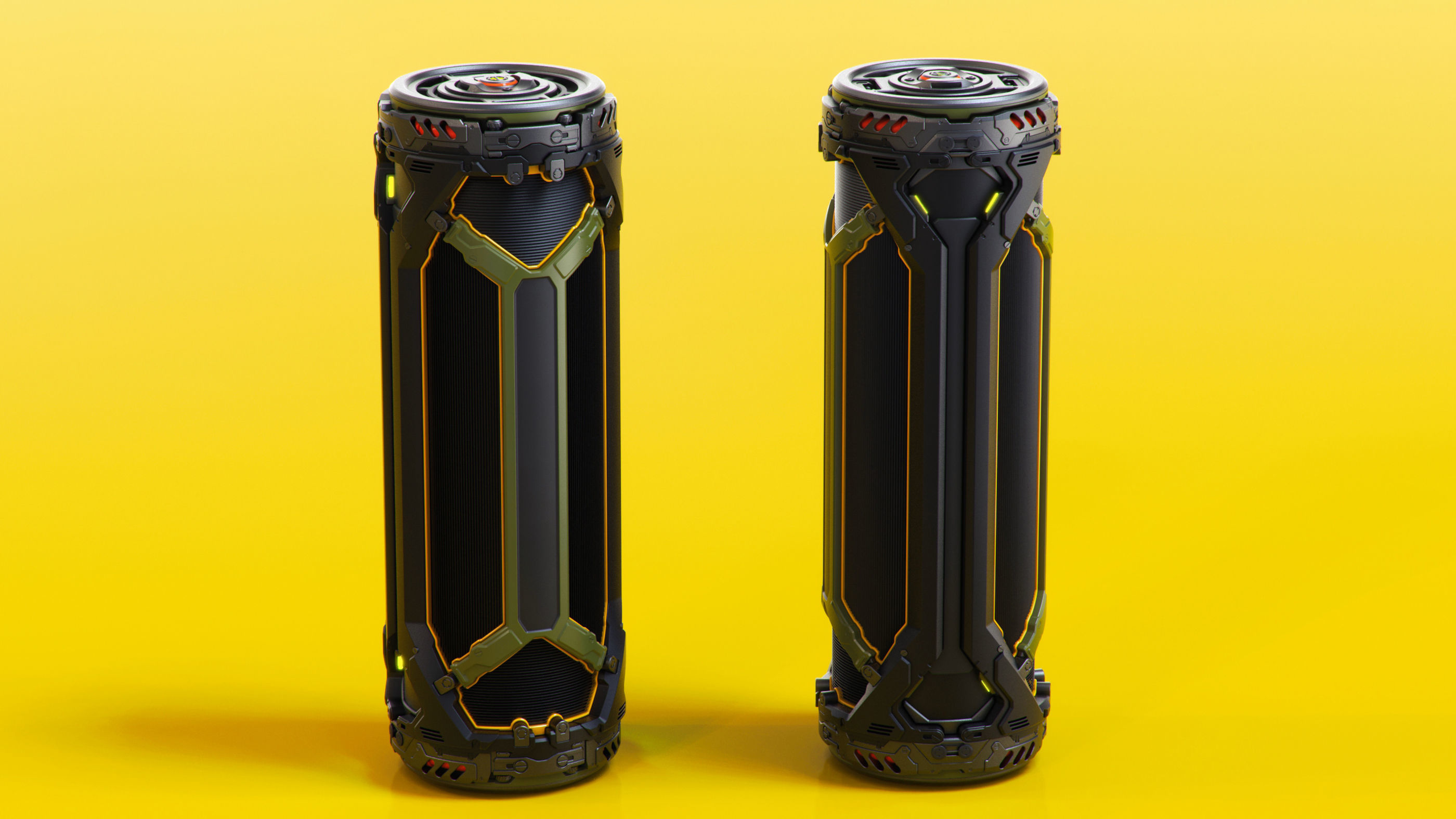 SciFi Barrels set 3D model_2