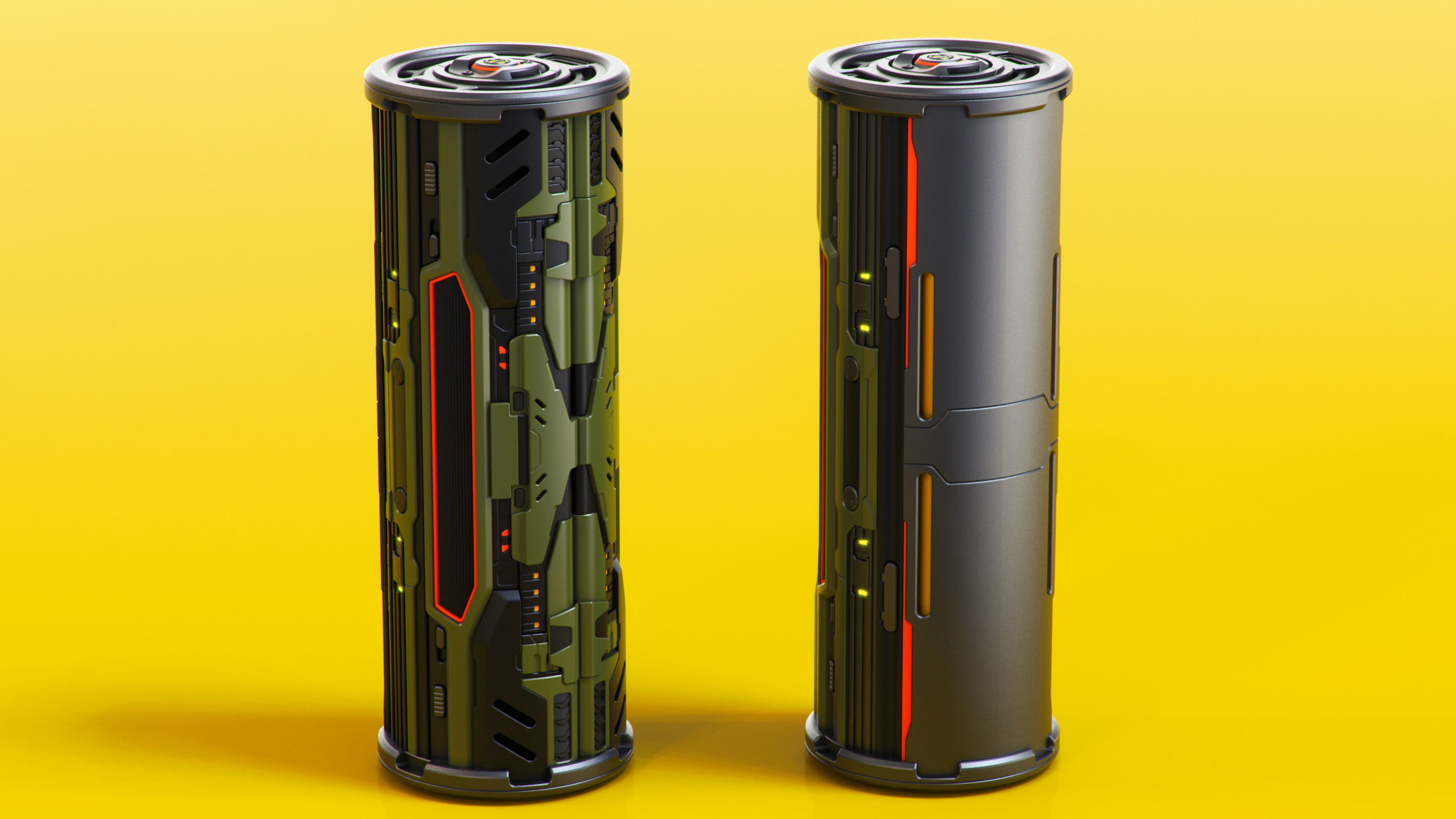 SciFi Barrels set 3D model_8