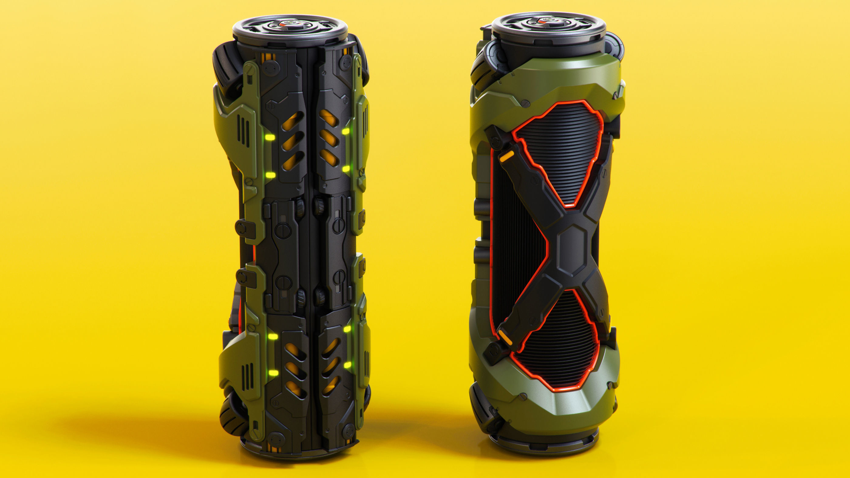 SciFi Barrels set 3D model_3