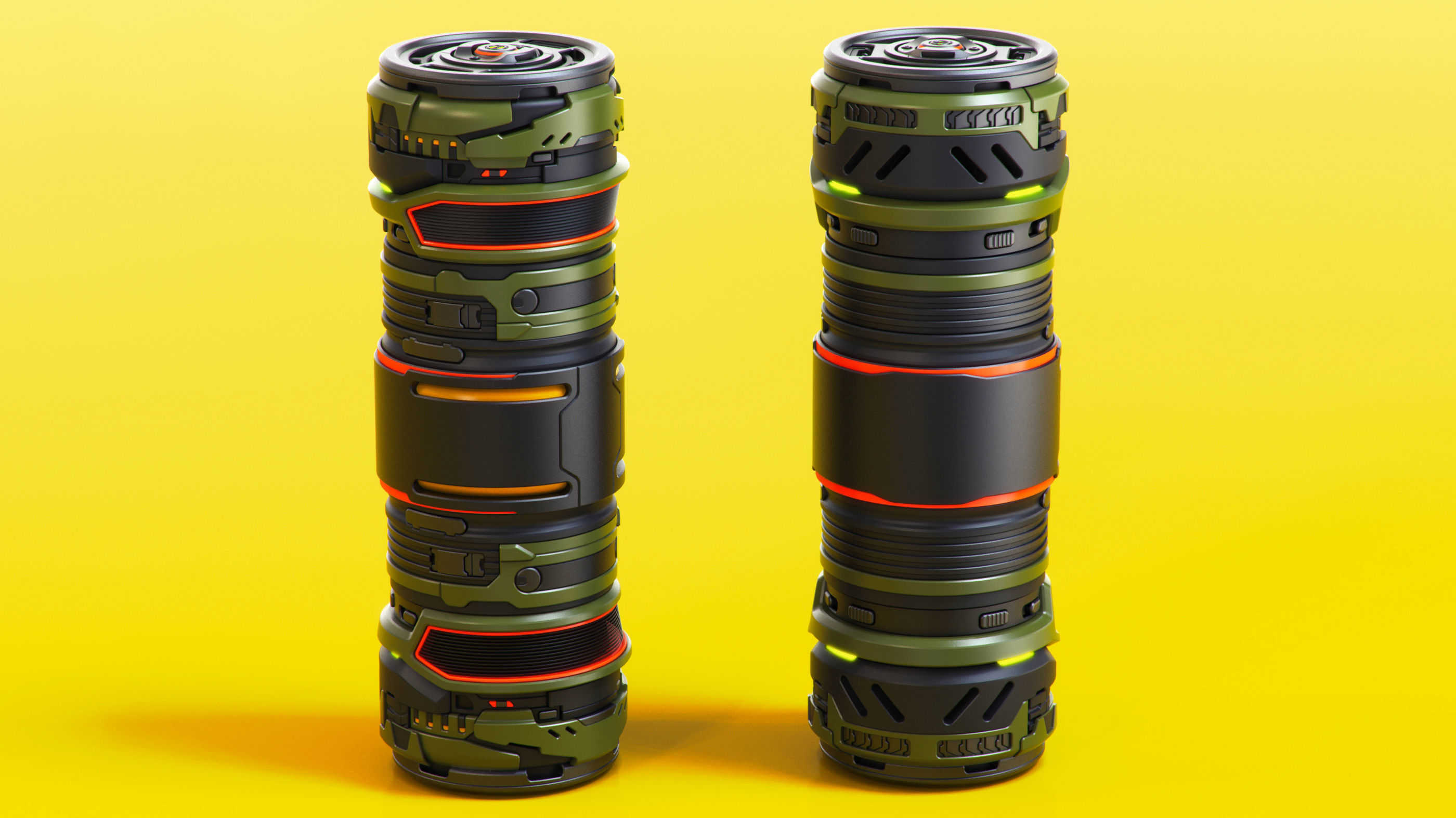 SciFi Barrels set 3D model_7