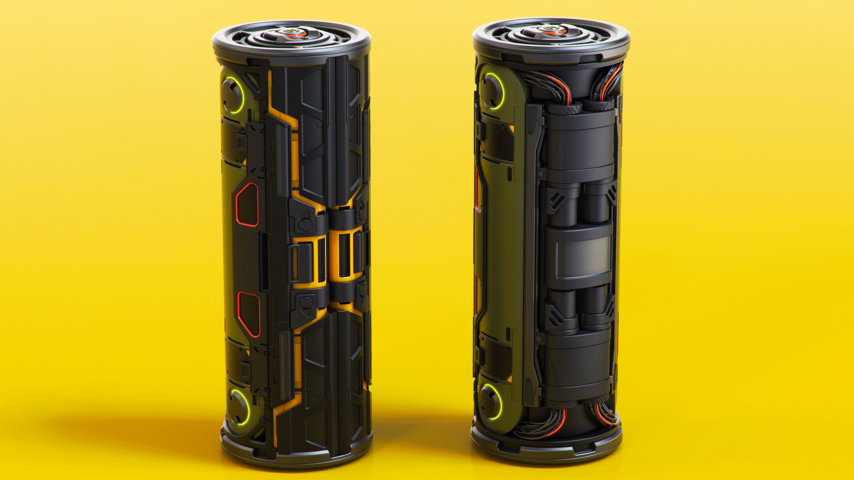 SciFi Barrels set 3D model_4